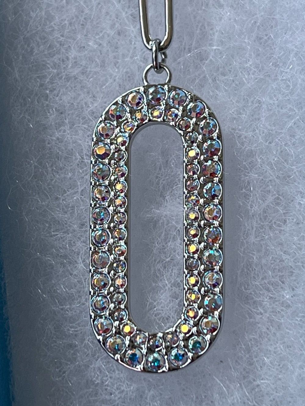 TSC by Swarovski Aurora Borealis Crystal “Join Us” Pendant Necklace, NWT